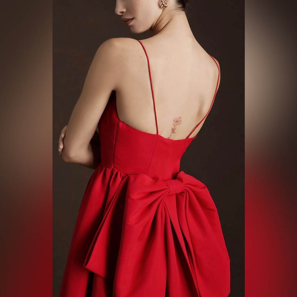 New NWT Anthropologie Sachin Babi Hadley Bow Dress Bridesmaids Maxi Gown Size 4